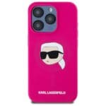 Karl Lagerfeld KLHMP15XSKHPPLF Fuschia Hardcase Silicone Karl Head Print MagSafe Kryt iPhone 15 Pro Max