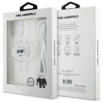 Karl Lagerfeld KLHMP16LHCCHNT Hardcase Transparent IML Choupette Head & Cord MagSafe Kryt iPhone 16 Pro