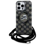 Karl Lagerfeld KLHMP16LHCKCKLCK Black Hardcase IML Crossbody Monogram Karl & Chou Kryt iPhone 16 Pro