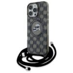 Karl Lagerfeld KLHMP16LHCKCKLCK Black Hardcase IML Crossbody Monogram Karl & Chou Kryt iPhone 16 Pro