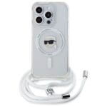 Karl Lagerfeld KLHMP16LHCKHNT Hardcase Transparent Crossbody IML Karl Head MagSafe Kryt iPhone 16 Pro