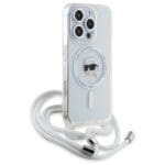 Karl Lagerfeld KLHMP16LHCKHNT Hardcase Transparent Crossbody IML Karl Head MagSafe Kryt iPhone 16 Pro