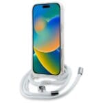 Karl Lagerfeld KLHMP16LHCKHNT Hardcase Transparent Crossbody IML Karl Head MagSafe Kryt iPhone 16 Pro