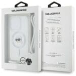 Karl Lagerfeld KLHMP16LHCKHNT Hardcase Transparent Crossbody IML Karl Head MagSafe Kryt iPhone 16 Pro