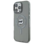 Karl Lagerfeld KLHMP16LHLSCHK Black Hardcase IML Metal Choupette Head MagSafe Kryt iPhone 16 Pro