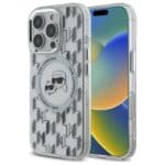 Karl Lagerfeld KLHMP16LHMCKMHT Transparent IML Monogram Karl&Choupet Kryt iPhone 16 Pro