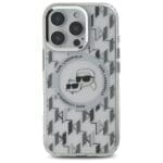 Karl Lagerfeld KLHMP16LHMCKMHT Transparent IML Monogram Karl&Choupet Kryt iPhone 16 Pro