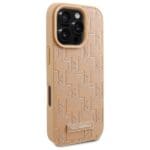 Karl Lagerfeld KLHMP16LPKHPORPE Hardcase Beige Leather Monogram Metal Logo Kryt iPhone 16 Pro