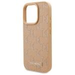 Karl Lagerfeld KLHMP16LPKHPORPE Hardcase Beige Leather Monogram Metal Logo Kryt iPhone 16 Pro
