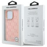 Karl Lagerfeld KLHMP16LPKHPORPP Pink Hardcase Hot Stamp MagSafe Kryt iPhone 16 Pro
