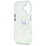 Karl Lagerfeld KLHMP16MHLSCHH White Hardcase IML Metal Choupette Head MagSafe Kryt iPhone 16 Plus