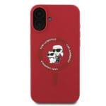 Karl Lagerfeld KLHMP16MSCMKCRHR Red Hardcase Silicone Karl&Choupette Head Kryt iPhone 16 Plus