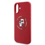 Karl Lagerfeld KLHMP16MSCMKCRHR Red Hardcase Silicone Karl&Choupette Head Kryt iPhone 16 Plus