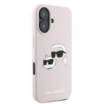 Karl Lagerfeld KLHMP16MSKCHPPLP Pink Hardcase Silicone Double Heads Print Kryt iPhone 16 Plus
