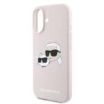Karl Lagerfeld KLHMP16MSKCHPPLP Pink Hardcase Silicone Double Heads Print Kryt iPhone 16 Plus