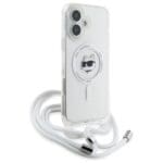 Karl Lagerfeld KLHMP16SHCCHNT Hardcase Transparent IML Choupette Head & Cord MagSafe Kryt iPhone 16