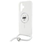 Karl Lagerfeld KLHMP16SHCCHNT Hardcase Transparent IML Choupette Head & Cord MagSafe Kryt iPhone 16