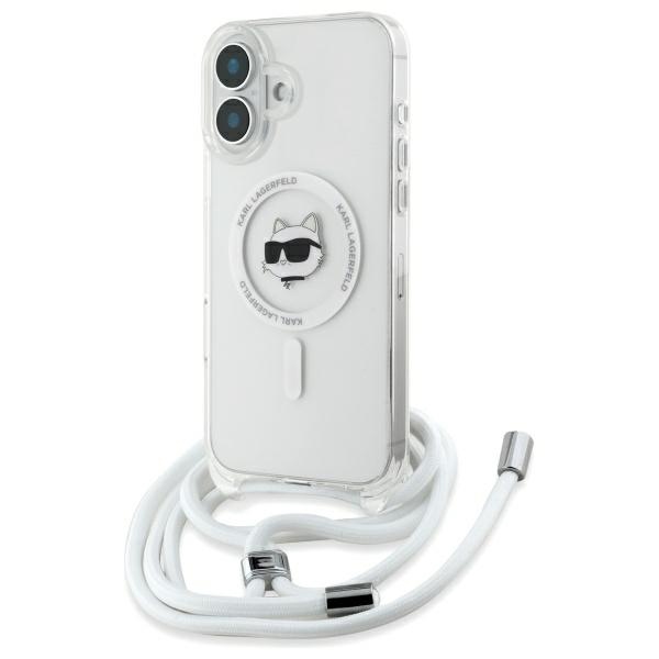 Karl Lagerfeld KLHMP16SHCCHNT Hardcase Transparent IML Choupette Head & Cord MagSafe Kryt iPhone 16
