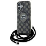 Karl Lagerfeld KLHMP16SHCKCKLCK Black Hardcase IML Crossbody Monogram Karl & & Chou Kryt iPhone 16