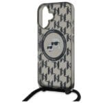 Karl Lagerfeld KLHMP16SHCKCKLCK Black Hardcase IML Crossbody Monogram Karl & & Chou Kryt iPhone 16