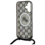 Karl Lagerfeld KLHMP16SHCKCKLCK Black Hardcase IML Crossbody Monogram Karl & & Chou Kryt iPhone 16