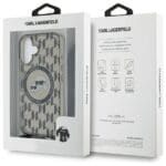 Karl Lagerfeld KLHMP16SHCKCKLCK Black Hardcase IML Crossbody Monogram Karl & & Chou Kryt iPhone 16