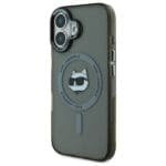 Karl Lagerfeld KLHMP16SHLSCHK Black Hardcase IML Metal Choupette Head MagSafe Kryt iPhone 16