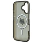 Karl Lagerfeld KLHMP16SHLSCHK Black Hardcase IML Metal Choupette Head MagSafe Kryt iPhone 16