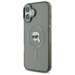 Karl Lagerfeld KLHMP16SHLSKIK Black Hardcase IML Metal Karl Head MagSafe Kryt iPhone 16