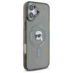 Karl Lagerfeld KLHMP16SHLSKIK Black Hardcase IML Metal Karl Head MagSafe Kryt iPhone 16