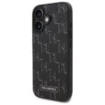 Karl Lagerfeld KLHMP16SPKHPORPK Black Hardcase Hot Stamp MagSafe Kryt iPhone 16