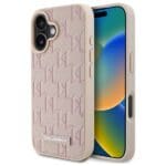 Karl Lagerfeld KLHMP16SPKHPORPP Pink Hardcase Hot Stamp MagSafe Kryt iPhone 16