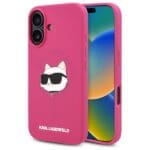 Karl Lagerfeld KLHMP16SSCHPPLF Fuschia Hardcase Silicone Choupette Head Print M Kryt iPhone 16