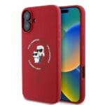 Karl Lagerfeld KLHMP16SSCMKCRHR Red Hardcase Silicone Karl&Choupette Heads Ri Kryt iPhone 16