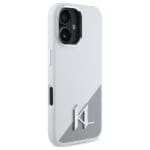 Karl Lagerfeld KLHMP16SSCMKMPCH White Hardcase Silicone Initial Metal Logo MagSafe Kryt iPhone 16