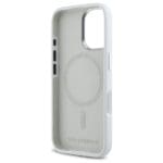Karl Lagerfeld KLHMP16SSCMKMPCH White Hardcase Silicone Initial Metal Logo MagSafe Kryt iPhone 16