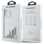 Karl Lagerfeld KLHMP16SSCMKMPCH White Hardcase Silicone Initial Metal Logo MagSafe Kryt iPhone 16