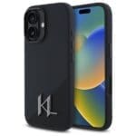 Karl Lagerfeld KLHMP16SSCMKMPCK Black Hardcase Silicone Shadow Metal Initial Kryt iPhone 16
