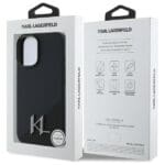 Karl Lagerfeld KLHMP16SSCMKMPCK Black Hardcase Silicone Shadow Metal Initial Kryt iPhone 16