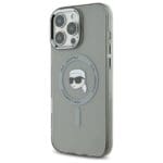 Karl Lagerfeld KLHMP16XHLSKIK Black Hardcase IML Metal Karl Head MagSafe Kryt iPhone 16 Pro Max