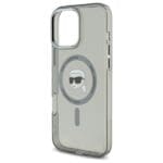 Karl Lagerfeld KLHMP16XHLSKIK Black Hardcase IML Metal Karl Head MagSafe Kryt iPhone 16 Pro Max