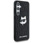 Karl Lagerfeld Leather Monogram Pin Logo Choupette Head Black Kryt Samsung Galaxy S25