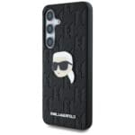 Karl Lagerfeld Leather Monogram Pin Logo Karl Head Black Kryt Samsung Galaxy S25