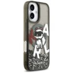 Karl Lagerfeld Liquid Glitter Choupette Logo MagSafe Black Kryt iPhone 17