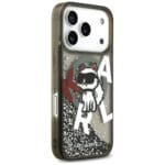 Karl Lagerfeld Liquid Glitter Choupette Logo MagSafe Black Kryt iPhone 17 Pro