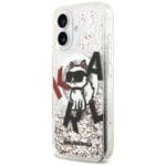 Karl Lagerfeld Liquid Glitter Choupette Logo MagSafe Clear Kryt iPhone 17