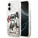 Karl Lagerfeld Liquid Glitter Choupette Logo MagSafe Clear Kryt iPhone 17