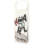 Karl Lagerfeld Liquid Glitter Choupette Logo MagSafe Clear Kryt iPhone 17 Air