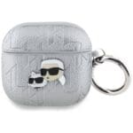 Karl Lagerfeld Monogram Karl & Choupette Head Silver Kryt AirPods 4