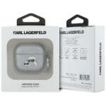 Karl Lagerfeld Monogram Karl & Choupette Head Silver Kryt AirPods 4